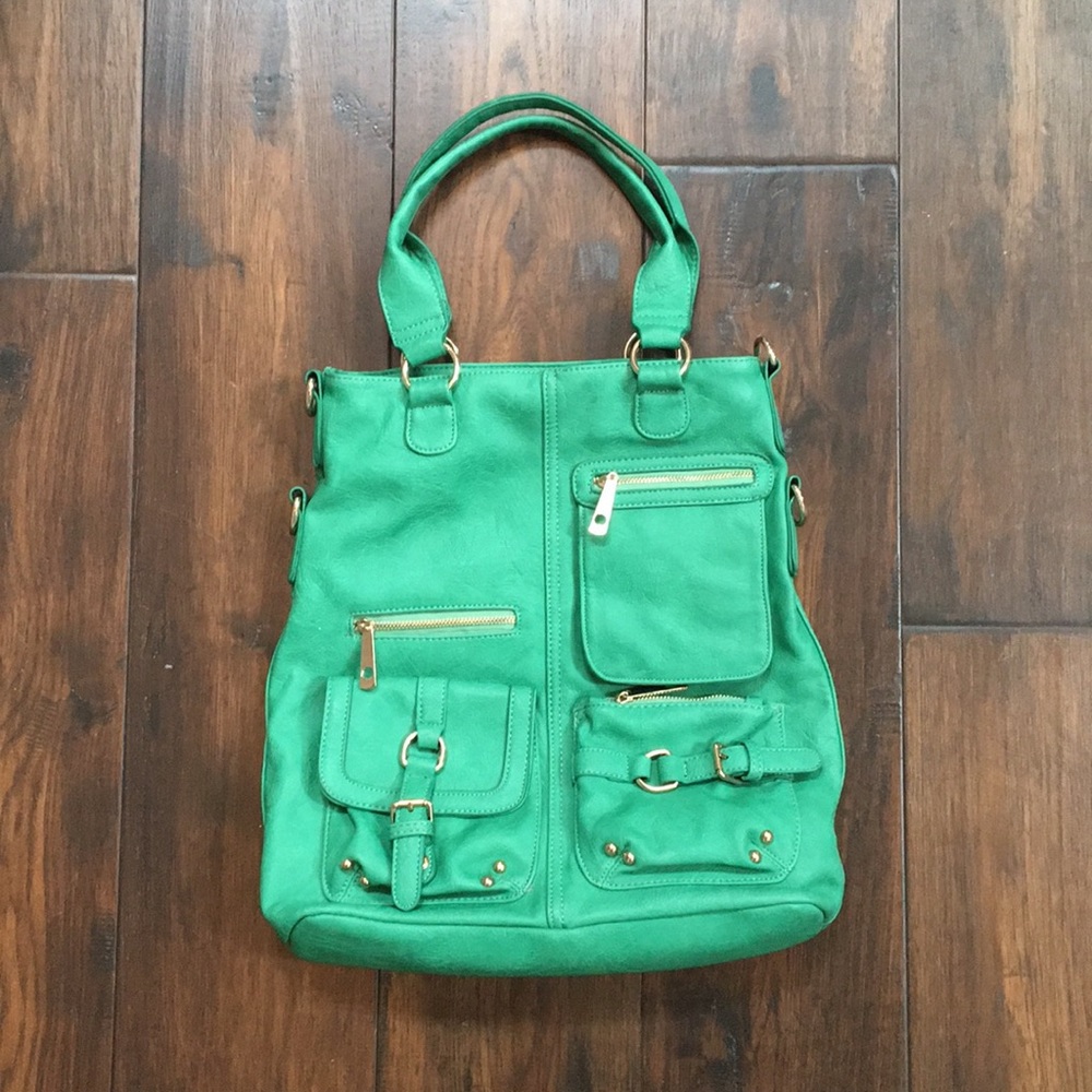 MMS Green Shoulder Bag